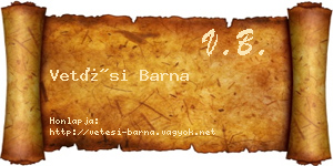 Vetési Barna névjegykártya