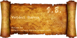 Vetési Barna névjegykártya